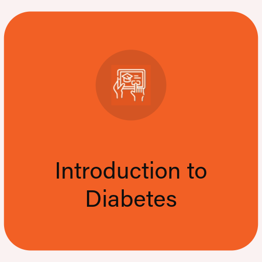 Orange square with introduction to diabetes written